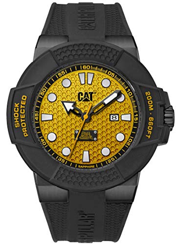 CAT Shockmaster Black Men Watch, 48 mm case, Yellow face